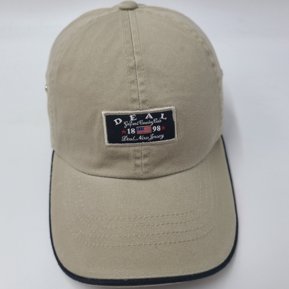 Deal Golf & Country Club Hat Strapback Imperial Beige New Jersey Course Logo Men